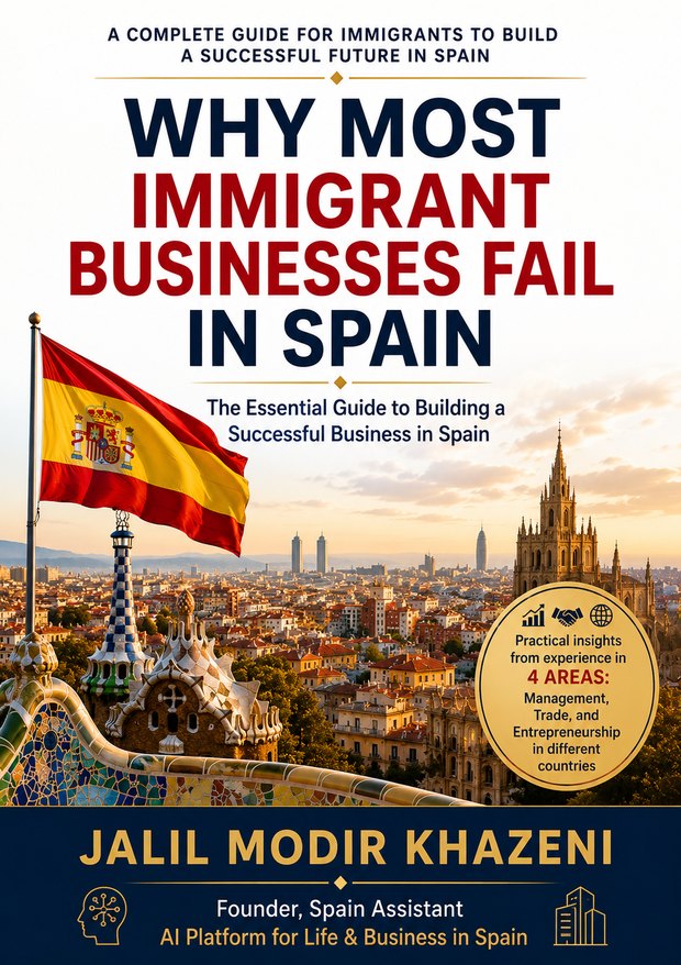 Book cover: Why Most Immigrant Businesses Fail in Spain by Jalil Modir Khazeni